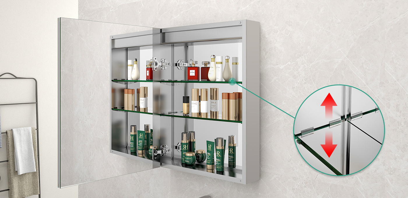 Adjustable Tempered Glass Shelf